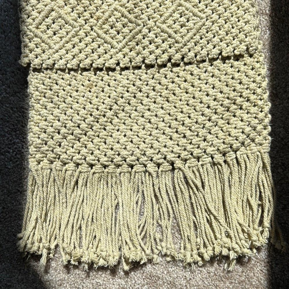 Boho Cream Crossbody Bag with Fringe Tassels Macrame. - Picture 2 of 5